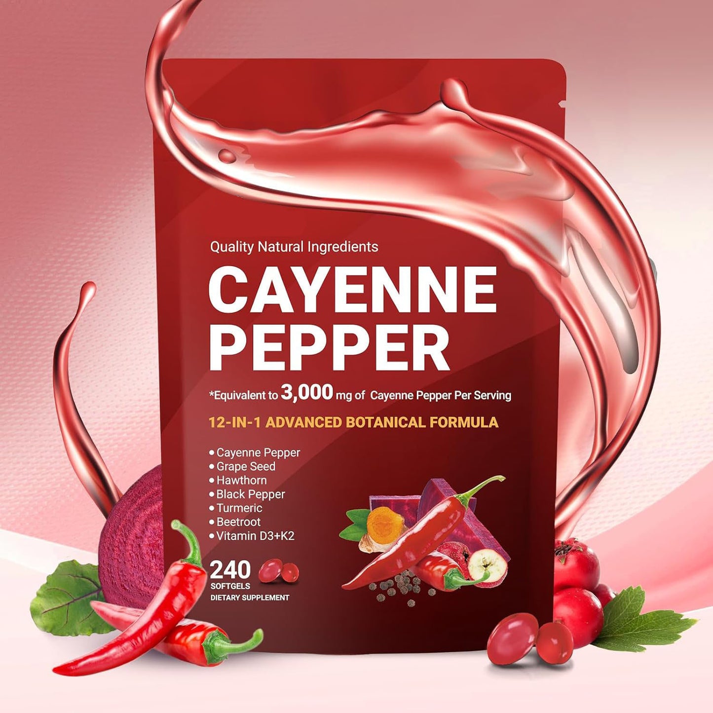 🏆Flash Sale⚡ 100K+ SOLD! 🏆Cayenne Pepper Softgels Supplement-ZDQ8