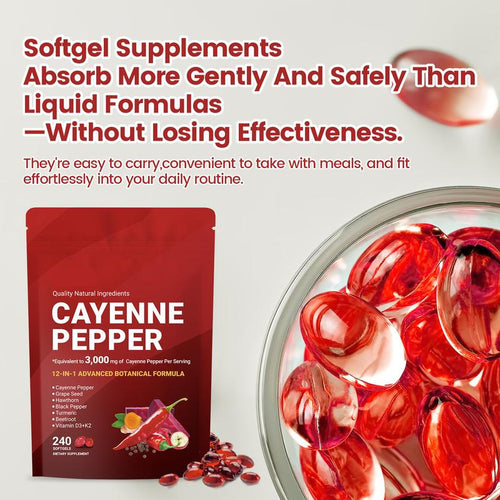 🏆Flash Sale⚡ 100K+ SOLD! 🏆Cayenne Pepper Softgels Supplement-ZDQ8