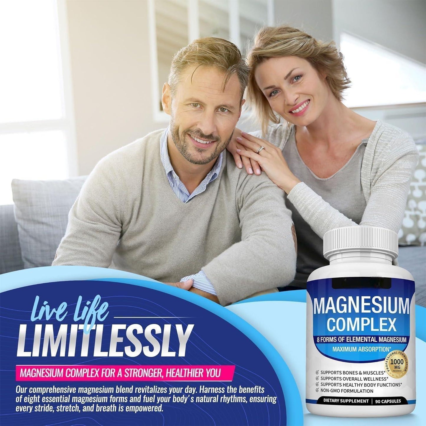 🏆Flash Sale⚡ 50K+ SOLD! 🏆Magnesium Complex 8 Essential Magnesium Supplement 1000mg-HZ