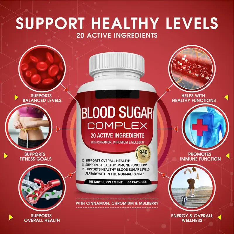 🏆Flash Sale⚡ 100K+ SOLD! 🏆Blood Sugar Complex 20 Vitamins & Minerals -ZDQ8