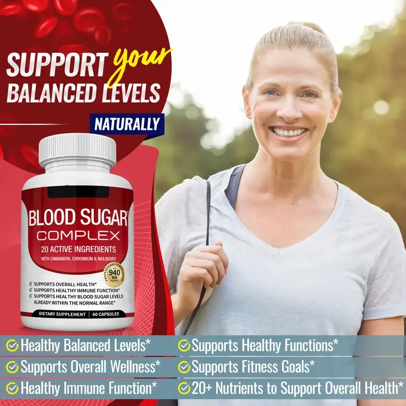 🏆Flash Sale⚡ 100K+ SOLD! 🏆Blood Sugar Complex 20 Vitamins & Minerals -ZDQ8