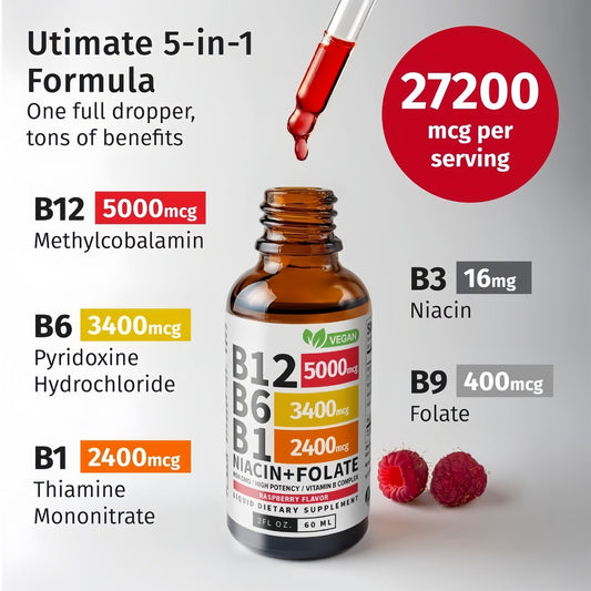 🏆Flash Sale⚡ 100K+ SOLD! 🏆Vitamin B12 Liquid Supplement Drops -ZDQ8
