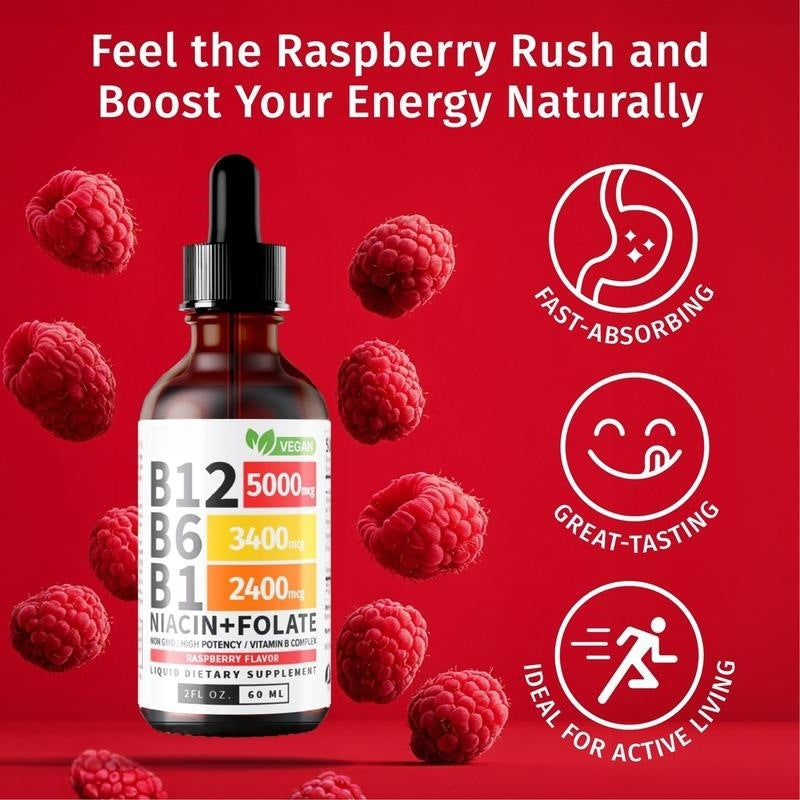 🏆Flash Sale⚡ 100K+ SOLD! 🏆Vitamin B12 Liquid Supplement Drops -ZDQ8