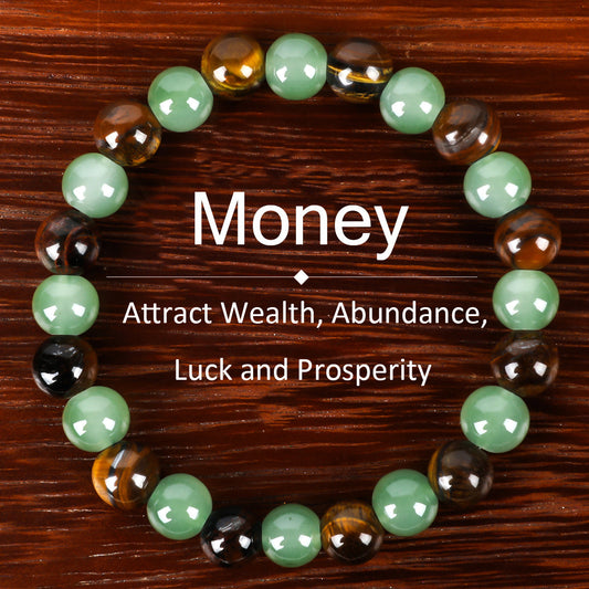 🏆Flash Sale⚡Arpurraina Money Attraction Bracelet with Green Aventurine & Tiger Eye - JSS6