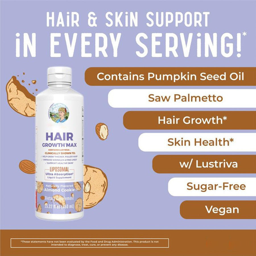 Hair Growth Max Liposomal - Lustriva + Biotin 10000mcg + Pumpkin Seed Oil - JSS6
