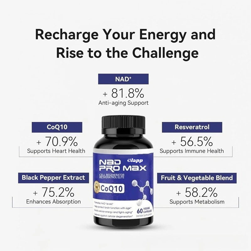 🏆Flash Sale⚡50K+ SOLD!💥🏆NAD+ Pro Max -NAD+, CoQ10 & Resveratrol Formula for Energy, Brain Support & Anti-Aging Support-W18