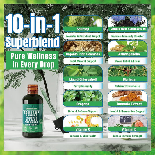 โกFlash sale โฐ80K+ SOLD! ๐ฅPure Soursop 10 in 1 Liquid Drops Extract -HHC8