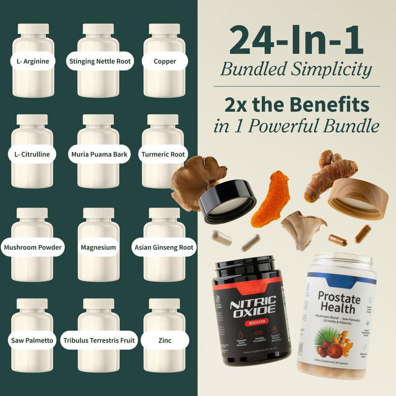 Ultimate Men's Health Bundle - Nitric Oxide Booster 60ct + Prostate Health Bundle - JSS6