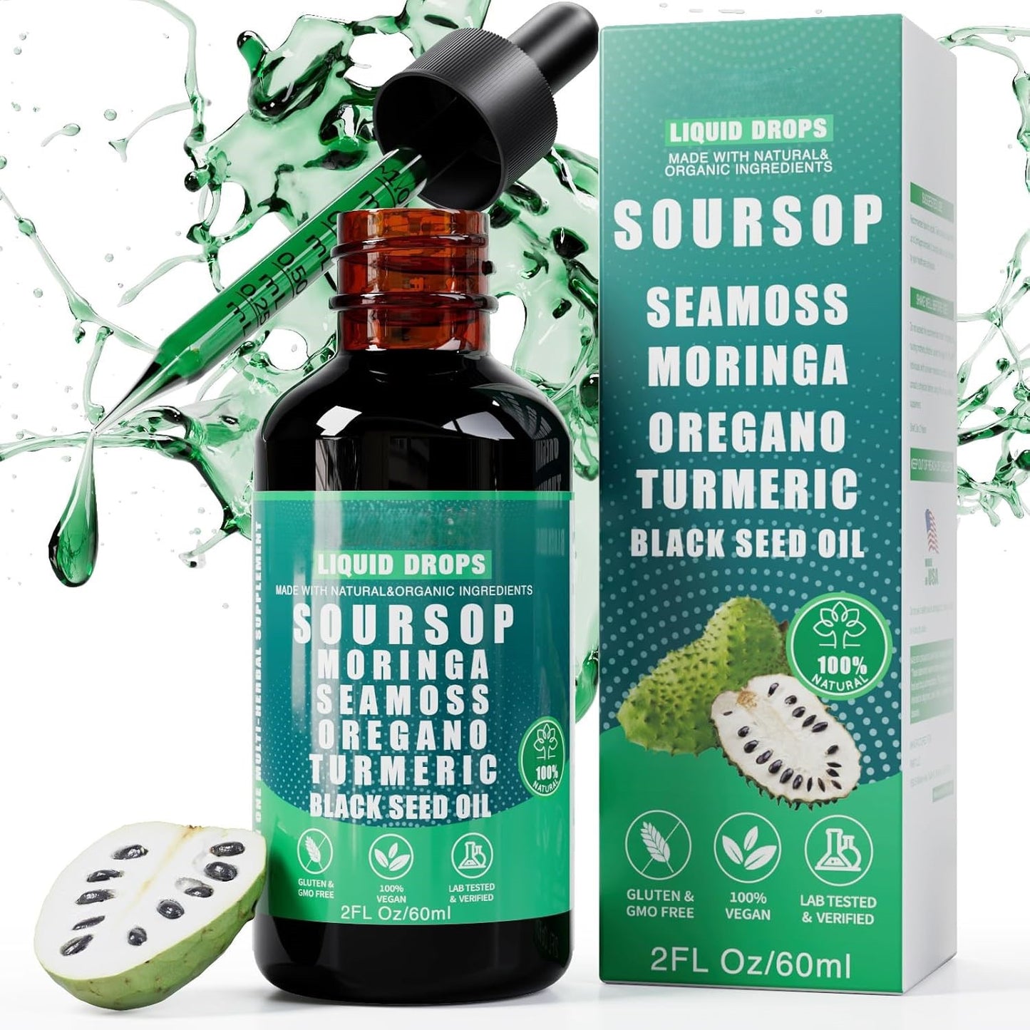 ⚡Flash sale ⏰80K+ SOLD! 💥Pure Soursop 10 in 1 Liquid Drops Extract -HHC8