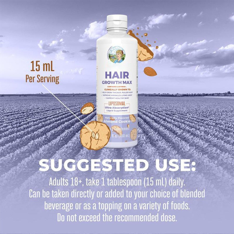 Hair Growth Max Liposomal - Lustriva + Biotin 10000mcg + Pumpkin Seed Oil - JSS6