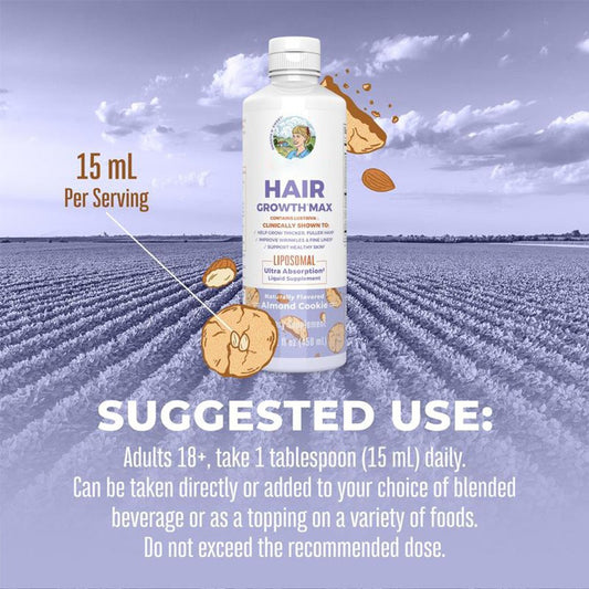 Hair Growth Max Liposomal - Lustriva + Biotin 10000mcg + Pumpkin Seed Oil - JSS6