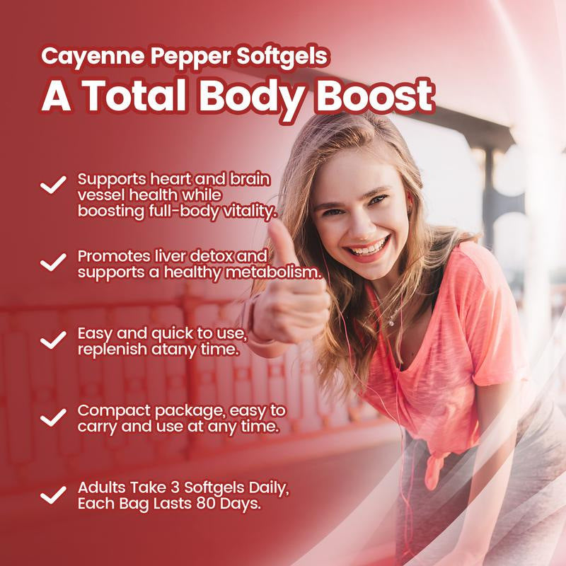 ⚡Flash-Sale⚡50k-sold⚡Cayenne Pepper Softgels Supplement-HHC8