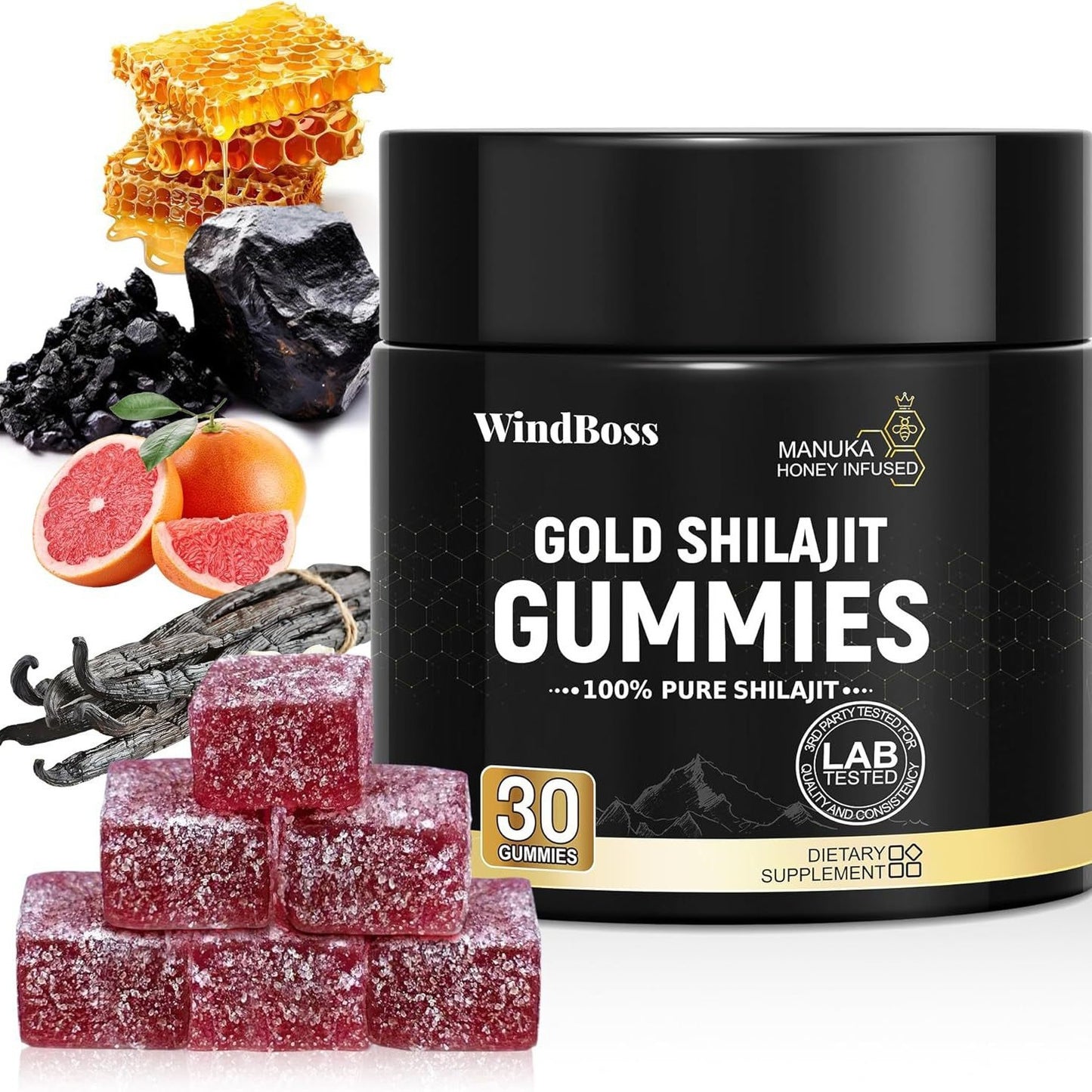 đChoice of 80% Tough Guysâ°Pure Himalayan Gold Shilajit Gummies-Natural Powerful Size & Stamina Enhancer for Men-ABB8