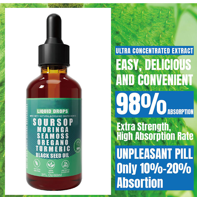 ⚡Flash sale ⏰80K+ SOLD! 💥Pure Soursop 10 in 1 Liquid Drops Extract -HHC8