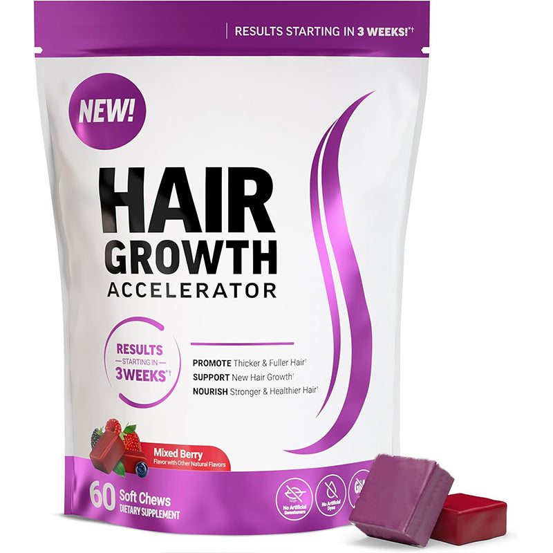 Hair Growth Accelerator with Clinically Studied Lustriva to Promote Thicker, Stronger Hair, Biotin, Vitamin E & C-W18