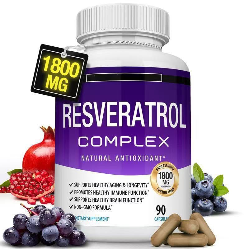 ⚡Flash Sale⚡50K+ SOLD!⚡Resveratrol Supplement 1800mg Natural Antioxidant-W18