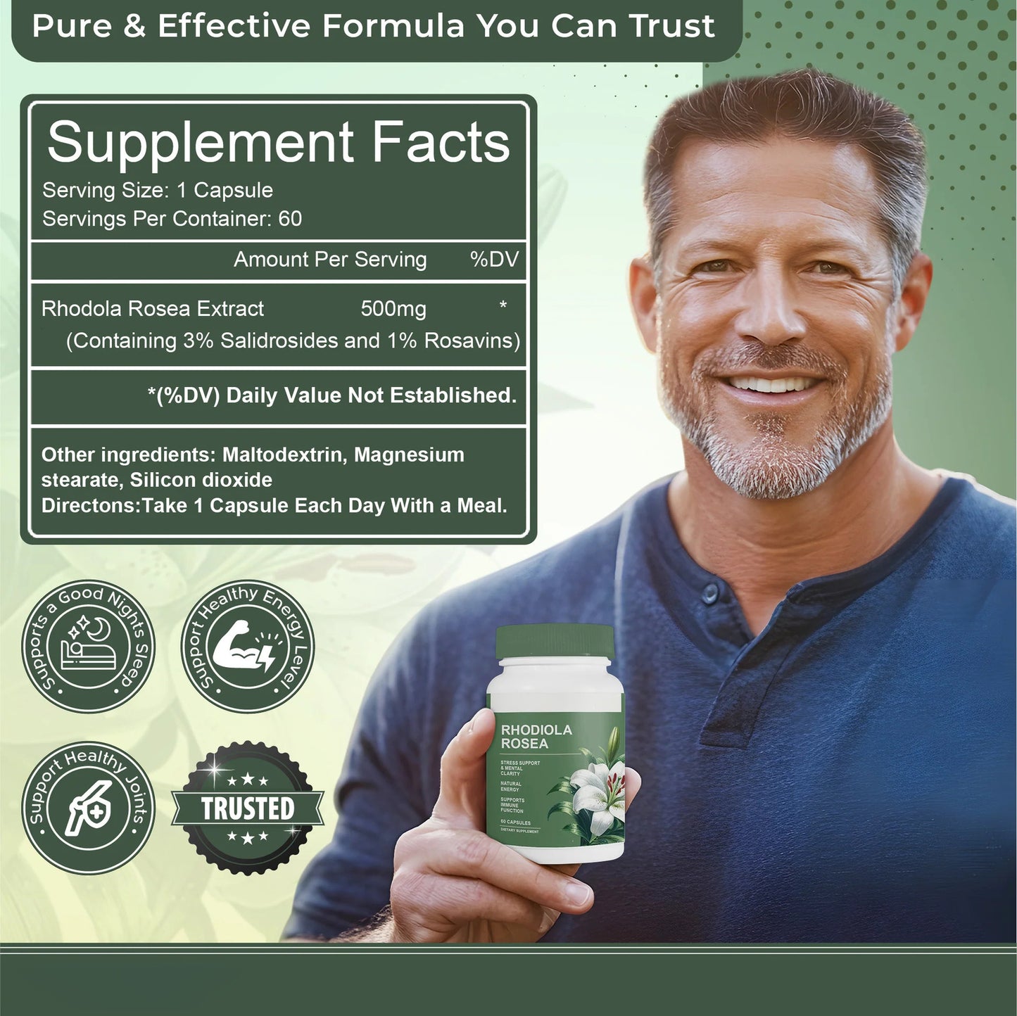 🏆Flash Sale⚡50K+ SOLD!💥🏆Rhodiola Rosea Capsules-ABB8