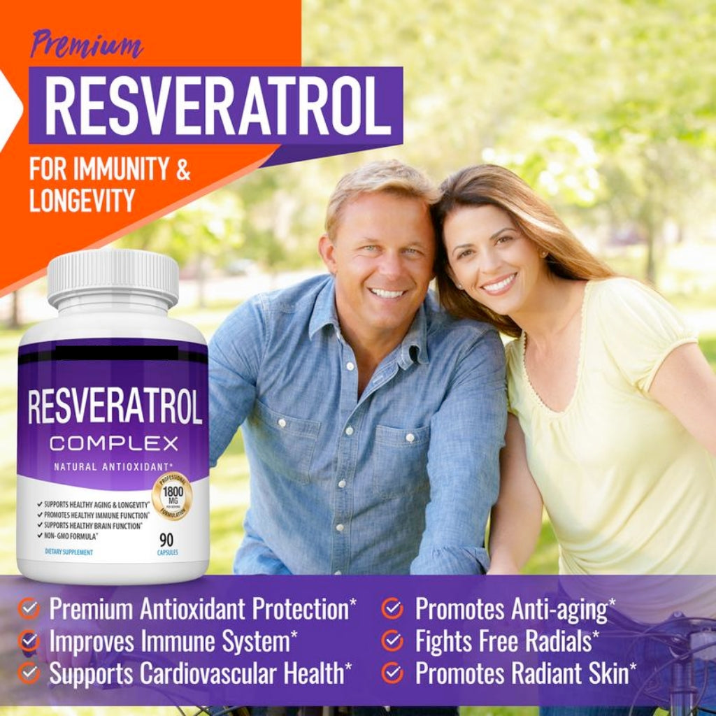 ⚡Flash Sale⚡50K+ SOLD!⚡Resveratrol Supplement 1800mg Natural Antioxidant-W18