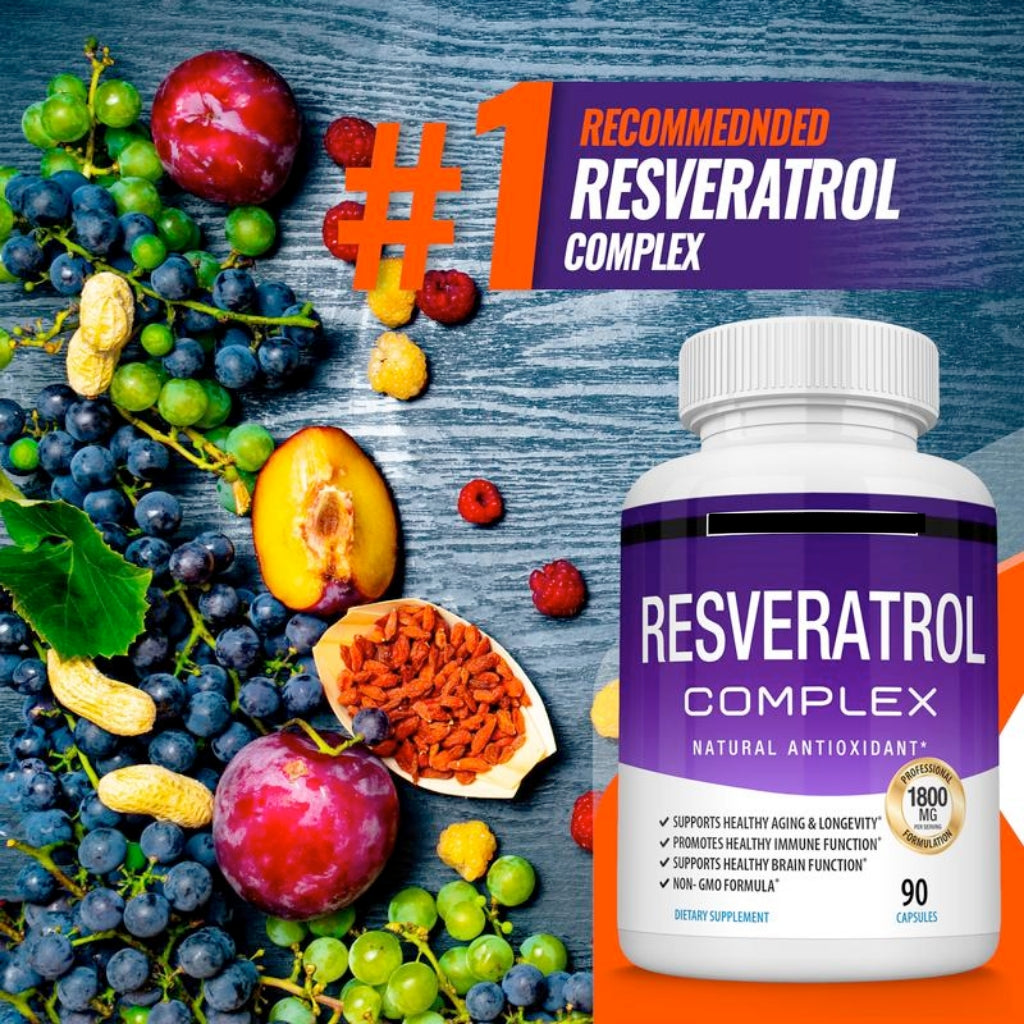 ⚡Flash Sale⚡50K+ SOLD!⚡Resveratrol Supplement 1800mg Natural Antioxidant-W18