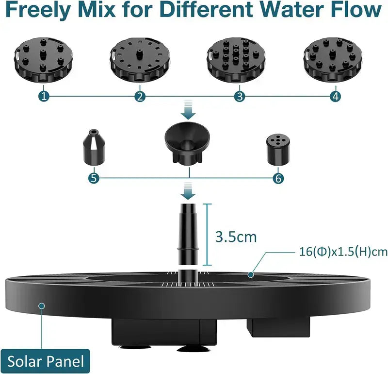⚡😀Crazy-Sale⚡60k-Sold⚡Solar Fountain, Solar Powered Bird Bath Fountain Pump-A01