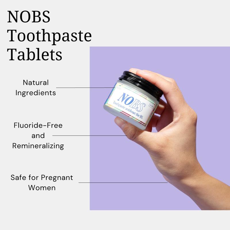 🏆✨NOBS Toothpaste Tablets - Nano Hydroxyapatite, Fluoride Free, Plastic Free, Eco & Travel Friendly - Remineralize with NHA-A01