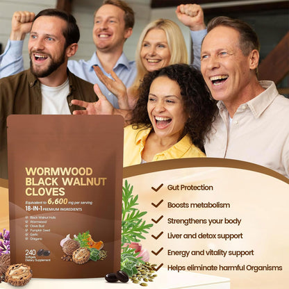 🏆Flash Sale⚡50K+ SOLD!💥🏆Wormwood Black Walnut Cloves Capsules-ZDQ8