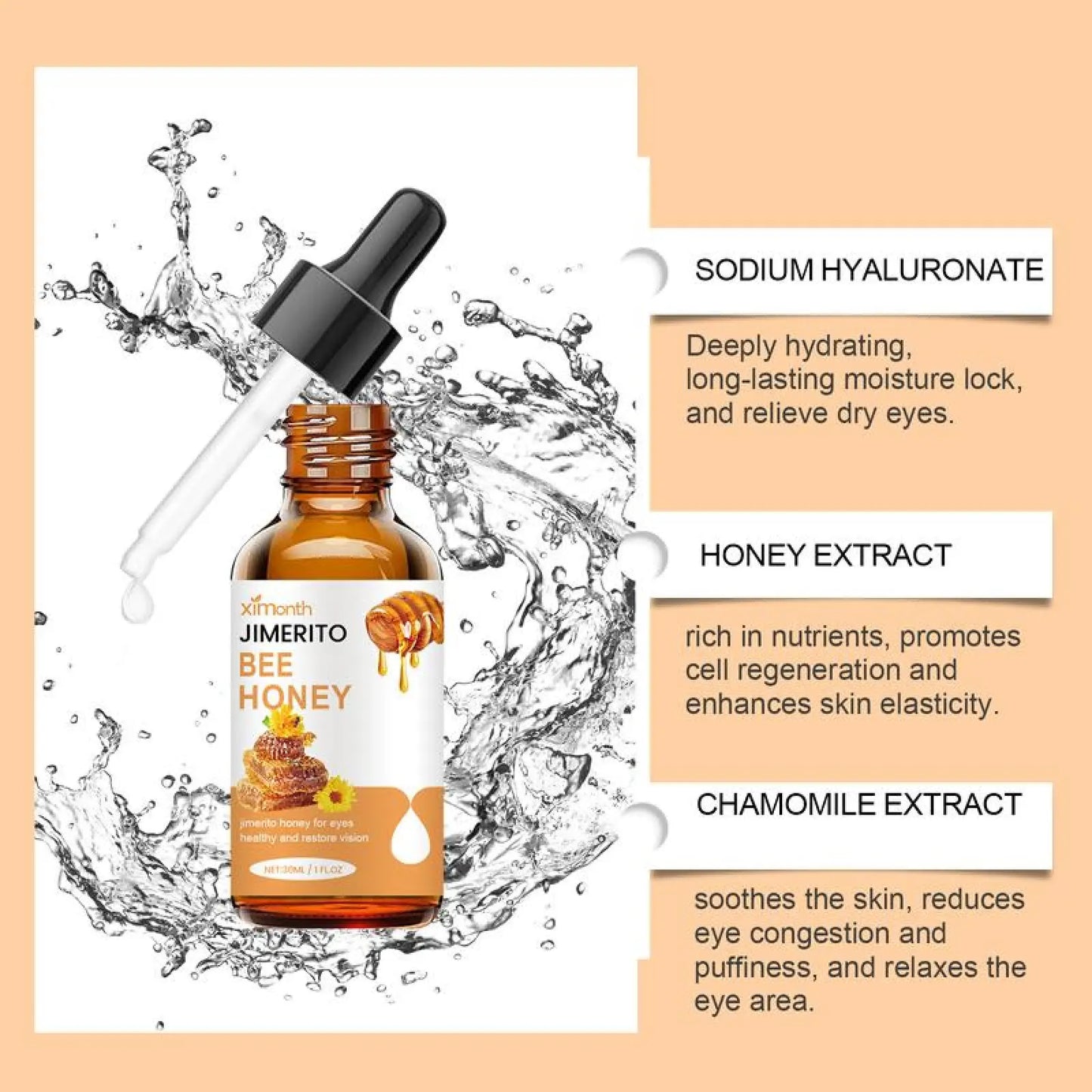 🏆Flash Sale⚡ 100K+ SOLD! 🏆Honey Eye Care Serum,Honey Eye Cleansing Serum, Daily Use Eye Care Product-886