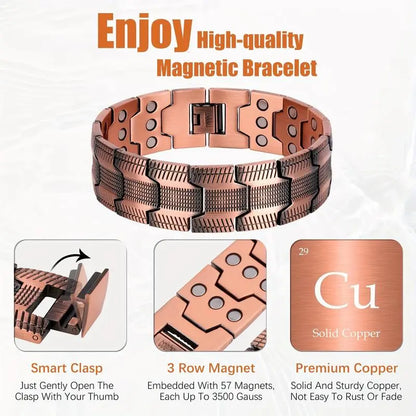 🔥50% OFF Only For Today! 🔥Copper Bracelet for Men 99.99% Pure Copper Adjustable-W18