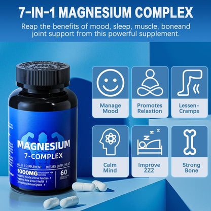 🏆Flash Sale⚡ 50K+ SOLD! 🏆1000mg Magnesium Complex with Zinc – Calming Sleep & Relax Support-#YUN7