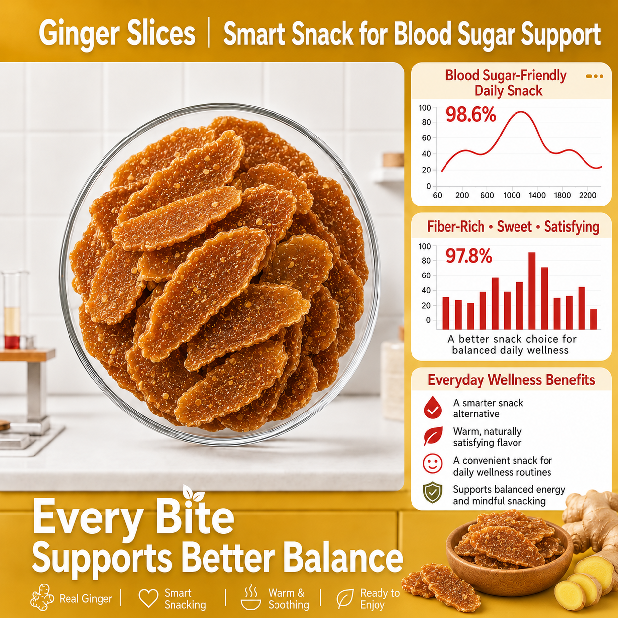 👑🧸Say goodbye to sugar spikes! 🌿Support healthy glucose metabolism with premium GINGER SLICES - YTY7