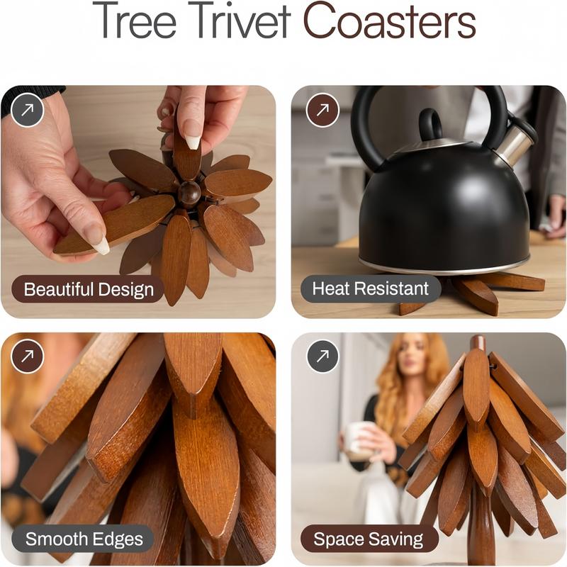 🏆 Flash Sale ⚡ 100K+ Sold🏆 Natural Tree Trivet Set-ZDQ8