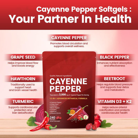 ⚡Flash-Sale⚡50k-sold⚡Cayenne Pepper Softgels Supplement-#HC