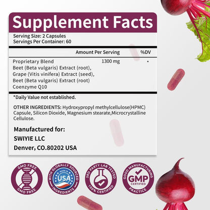 🏆Choice of 80% Tough Guys⏰beet root Vegan Quick Release Capsules-YTY5
