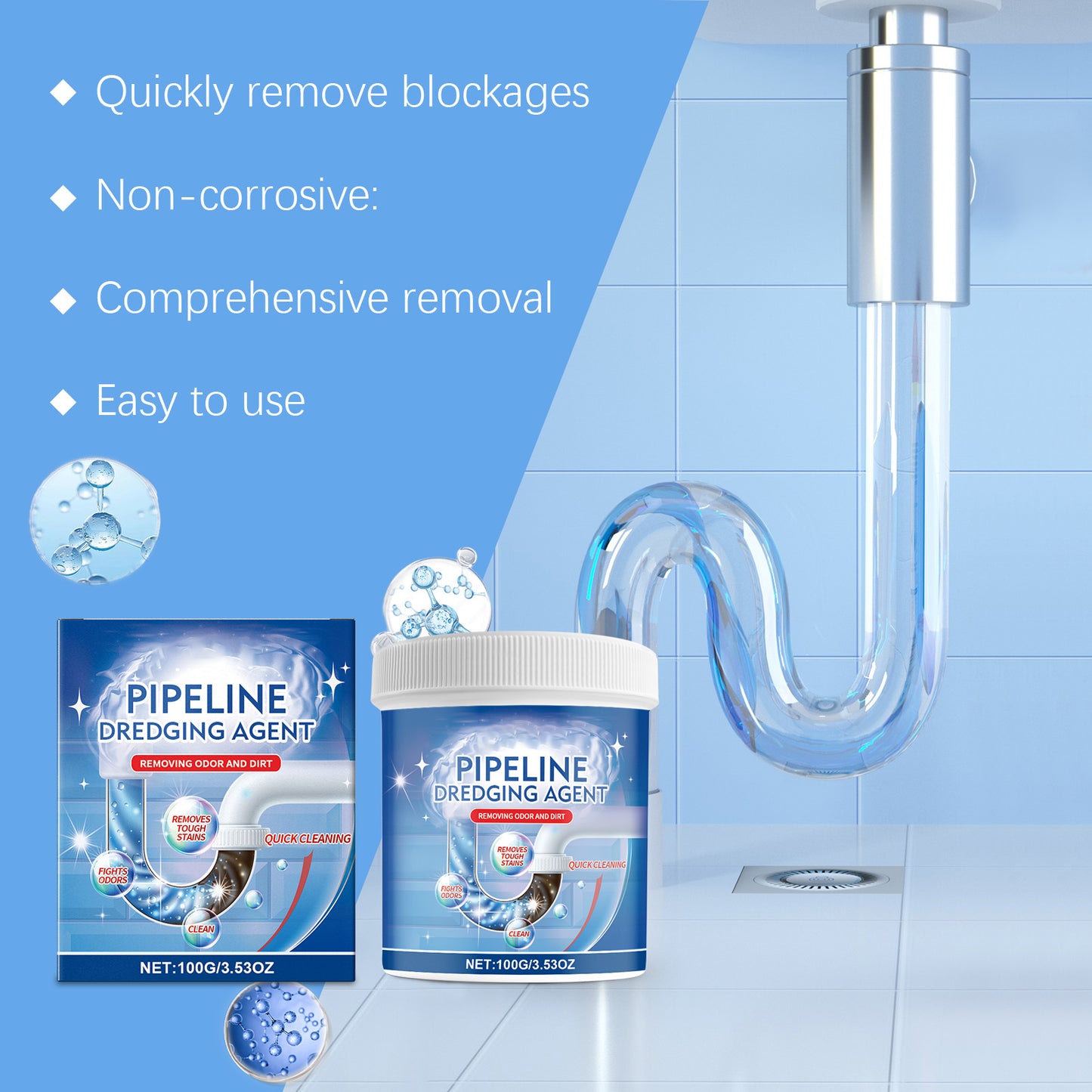 🏆Flash Sale⚡50K+ SOLD!💥Powerful Pipe Dredging Agent for Kitchen and Toilet Pipelines-ZDQ8