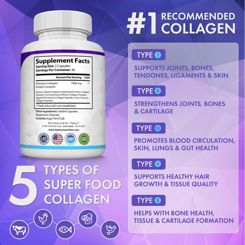 🏆Flash-Sale⏰160K+ SOLD! 💥Nutrition Collagen Peptides 5 Types Complex-YTY5