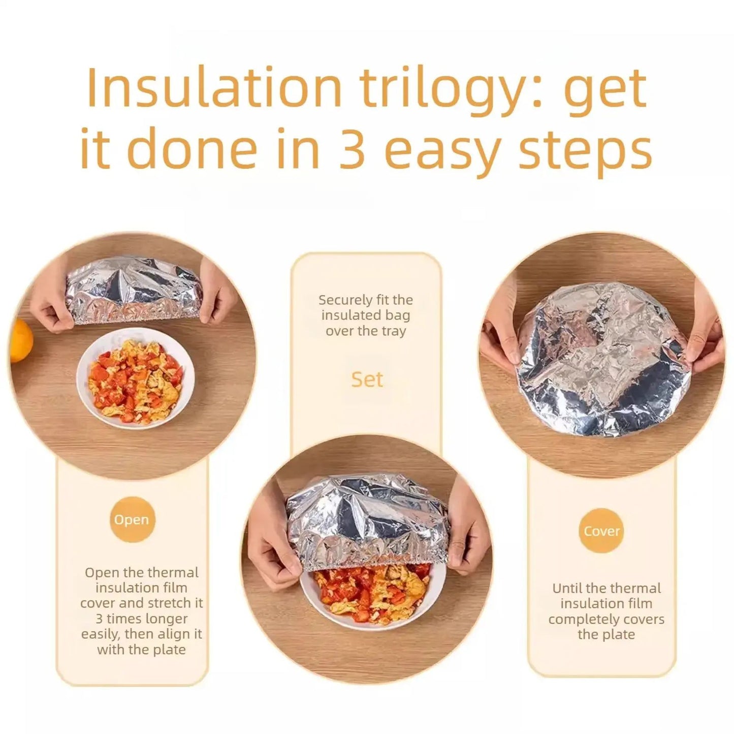 ⏰️Flash-Sale⚡Home dining table & food container🍊 aluminum foil heat-retaining cover⚡ -Best