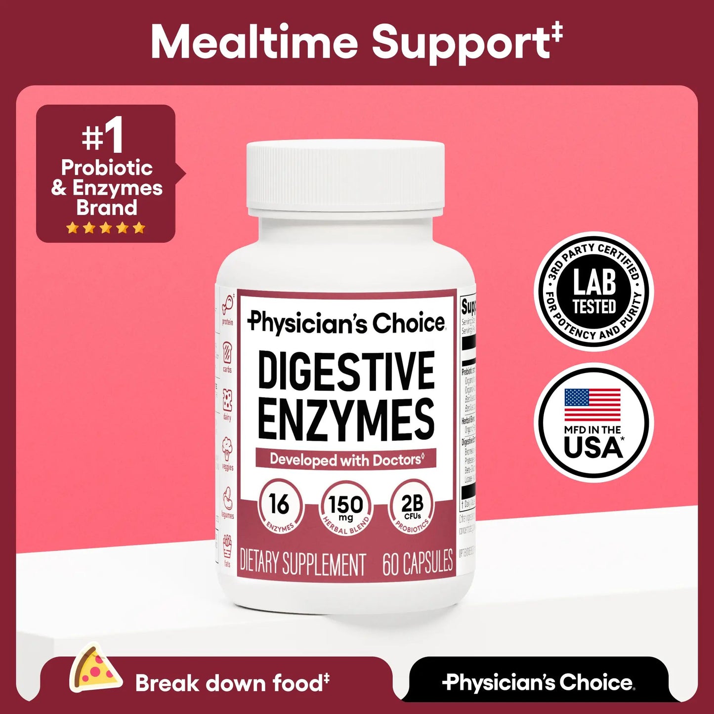 ⏰️Flash Sale⏰️Limited-Time Offer⏰️Physician's ChoiceDigestive Enzymes - Bloating &Mealtime Discomfort Supportwith Probiotics + Prebiotics forDigestion & Gut Health-YTY5
