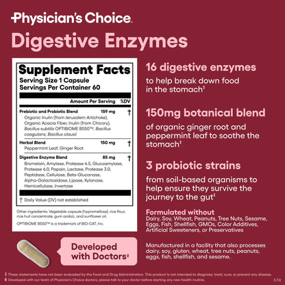 ⏰️Flash Sale⏰️Limited-Time Offer⏰️Physician's ChoiceDigestive Enzymes - Bloating &Mealtime Discomfort Supportwith Probiotics + Prebiotics forDigestion & Gut Health-YTY5