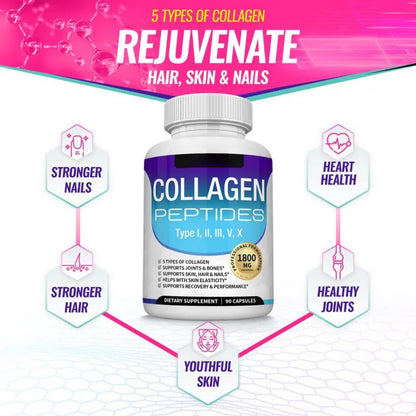 🏆#1 Best Seller ⏰50K+ SOLD! 💥Nutrition Collagen Peptides 5 Types Complex-ZDQ8