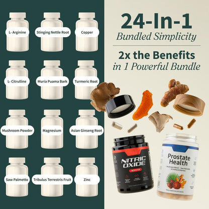 Ultimate Men's Health Bundle - Nitric Oxide Booster 60ct + Prostate Health Bundle - JSS6