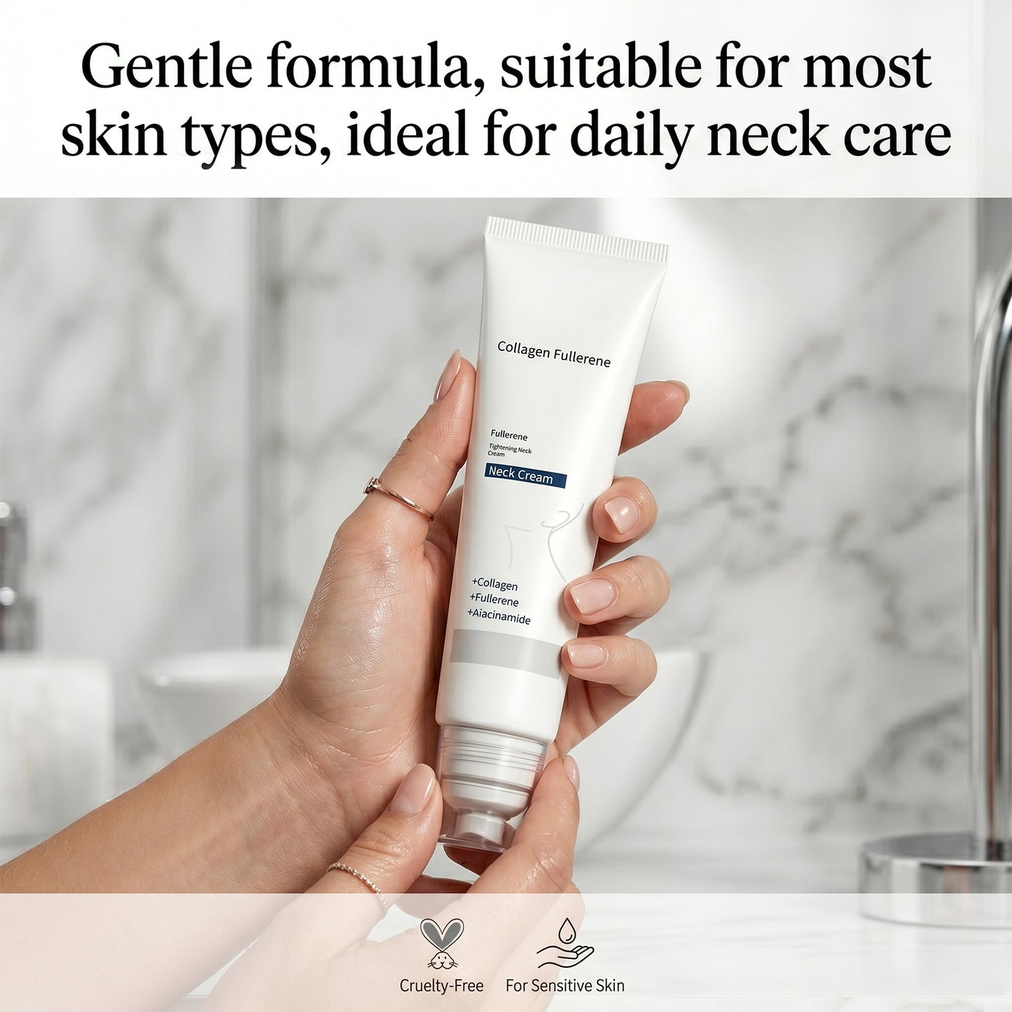 🔥LAST DAY 60% OFF💟-Collagen Fullerene Tightening Neck Cream-Reduces Wrinkles and Double Chin,Five Rollers for All Around Massage-102