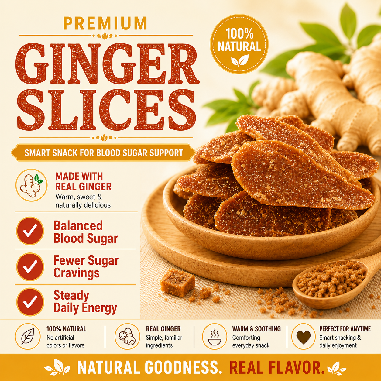 👑🧸Say goodbye to sugar spikes! 🌿Support healthy glucose metabolism with premium GINGER SLICES - YTY7