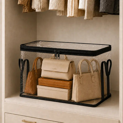 ⚡Crazy-Sale⚡Limited-Time Offer⚡Large Clear Thick Plastic Storage Box with Hinged Lid-A01
