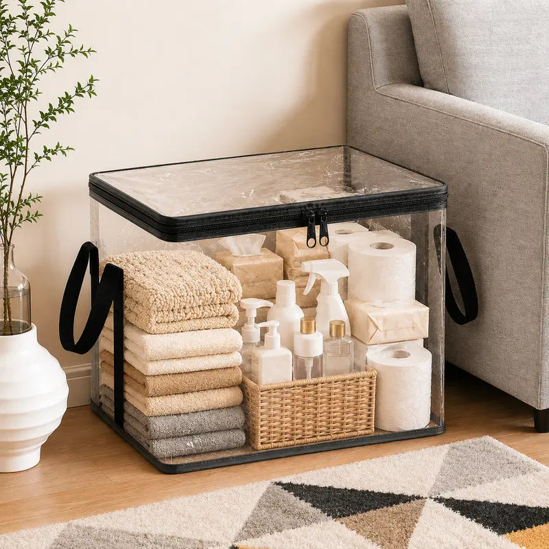 ⚡Crazy-Sale⚡Limited-Time Offer⚡Large Clear Thick Plastic Storage Box with Hinged Lid-A01