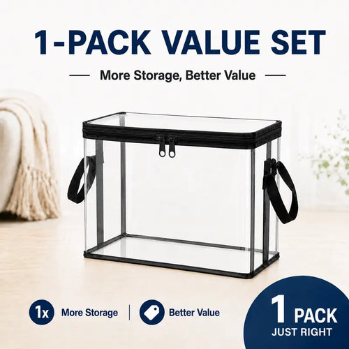 ⚡Crazy-Sale⚡Limited-Time Offer⚡Large Clear Thick Plastic Storage Box with Hinged Lid-A01