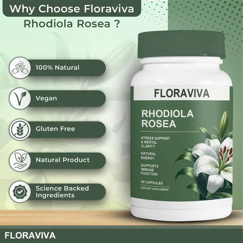 ⏰️Flash Sale⏰️Limited-Time Offer⏰️Floraviva Rhodiola Rosea Capsules 500mg - Natural Adaptogen Supplement for Stress Support, Mental Focus & Energy-886
