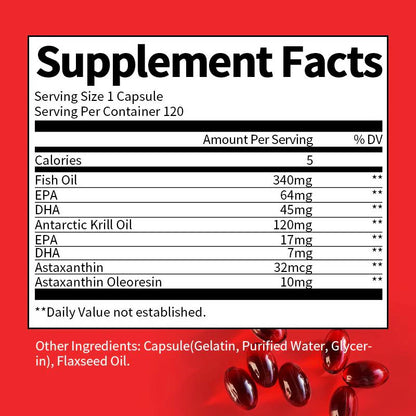 ⚡Flash-Sale⚡50k-sold⚡  Antarctic Krill Oil Pill - Astaxanthin Capsule - Omega-3 EPA, DHA-A01